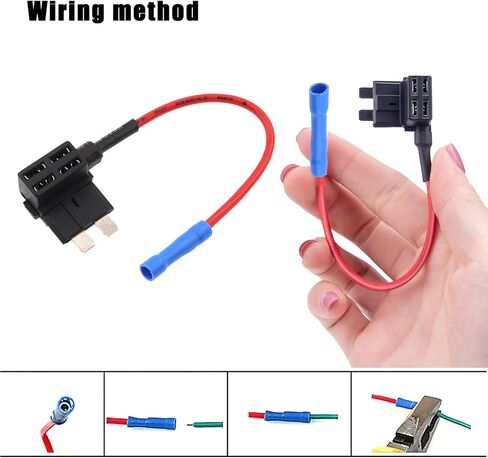 5 قطع من حامل فيوز السيارة، محول قابس مصهر معدني متين صغير للمركبة بالإضافة إلى دائرة كهربائية مع أجزاء بديلة، ملحقات حامل خط فيوز عالمي مقاوم للماء للشاحنات وسيارات الدفع الرباعي (أسود) in Kuwait