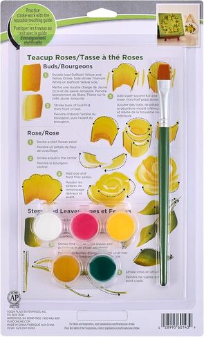 FolkArt, Sunflower One Stroke Beginner Painting Kit, Includes 5 Colors, 1 Flat Brush, and a Reusable Teaching Guide in Saudi Arabia