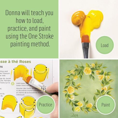 FolkArt, Sunflower One Stroke Beginner Painting Kit, Includes 5 Colors, 1 Flat Brush, and a Reusable Teaching Guide in Saudi Arabia