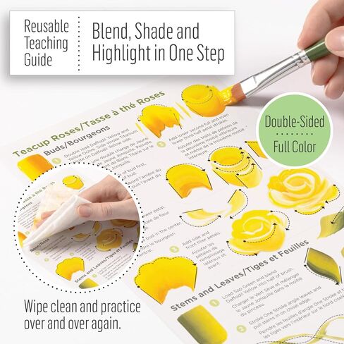 FolkArt, Sunflower One Stroke Beginner Painting Kit, Includes 5 Colors, 1 Flat Brush, and a Reusable Teaching Guide in Saudi Arabia