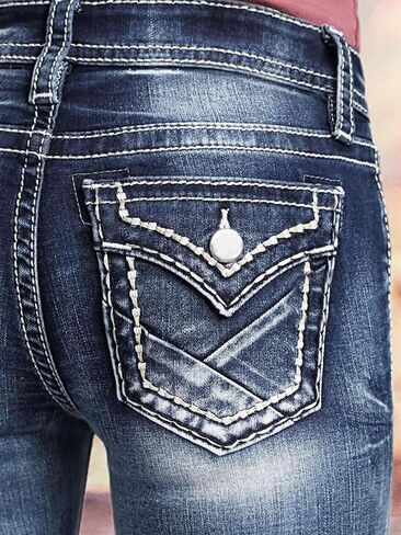 Flamingals Women's Bermuda Jean Shorts Skinny Mid Waisted Stretch Flap Pocket Back Casual Cargo Denim Shorts in Saudi Arabia