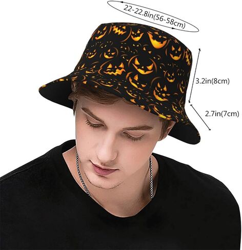 Halloween Bats Fisherman Cap Halloween Hat Pumpkin Bucket Hats for Women Men Caps Halloween Bucket Hat in Saudi Arabia