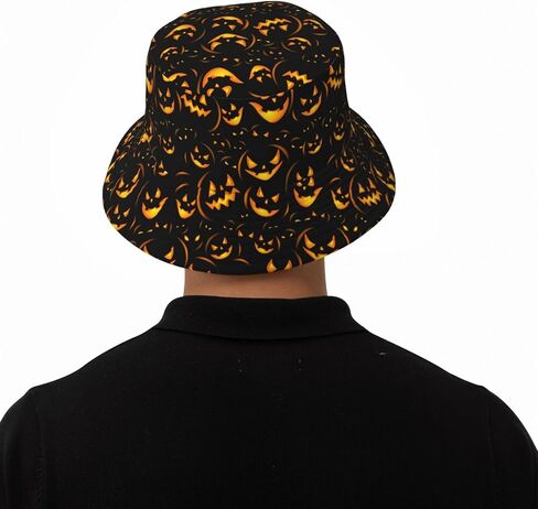 Halloween Bats Fisherman Cap Halloween Hat Pumpkin Bucket Hats for Women Men Caps Halloween Bucket Hat in Saudi Arabia