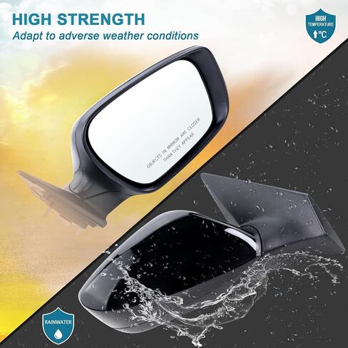 Right Passenger Side Mirror Compatible With 2011 2012 2013 Hyundai Elantra With Manual folding Power Glass Heated Black Replace#HY1321179(5Pins) in Kuwait