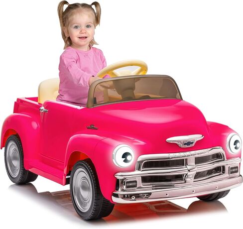 12V Kids Ride On Car, Licensed Chevrolet 3100 Pickup Battery Powered Electric Vehicle with Remote Control, Spring Suspension, Led Light and Music for Toddler Boys Girls 3-8 in Saudi Arabia