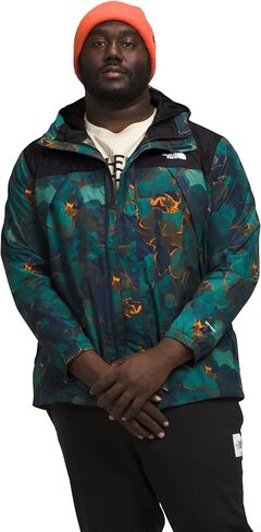 سترة مقاومة للماء للرجال من THE NORTH FACE (حجم قياسي وكبير)، طباعة نسيج مموه باللون الأزرق الداكن/أسود TNF، 3X in Saudi Arabia