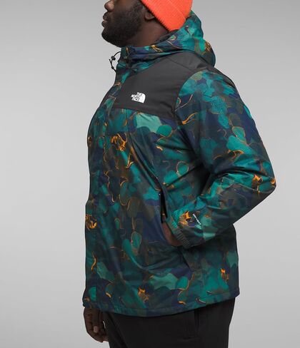 سترة مقاومة للماء للرجال من THE NORTH FACE (حجم قياسي وكبير)، طباعة نسيج مموه باللون الأزرق الداكن/أسود TNF، 3X in Saudi Arabia