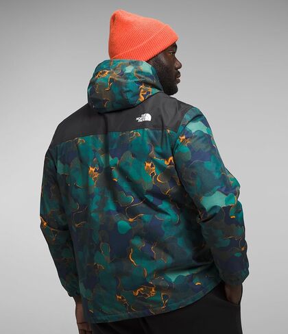 سترة مقاومة للماء للرجال من THE NORTH FACE (حجم قياسي وكبير)، طباعة نسيج مموه باللون الأزرق الداكن/أسود TNF، 3X in Saudi Arabia