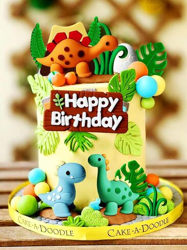JeVenis Luxury Little Dinosaur Cake Decorations Dinosaur Cupcake Topper Little Dinosaur Cake Toppers for Birthday Baby Shower Party Supplies in Kuwait