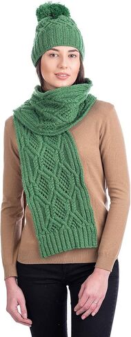 SAOL 100% Merino Wool Irish Knit Scarf for Women - One Size in Saudi Arabia