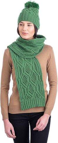 SAOL 100% Merino Wool Irish Knit Scarf for Women - One Size in Saudi Arabia