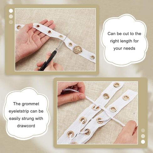 شريط عروة من القطن الأبيض بطول 5 ياردات من AHANDMAKER، شريط عروة من نسيج قطني طويل بعرض 0.98 بوصة، شريط عروة للخياطة، ويتضمن خيوط قطنية سوداء بطول 10.94 ياردة، لإكسسوارات الملابس in Saudi Arabia