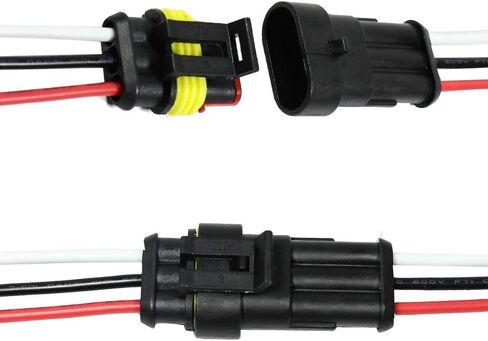 3 Pin Way Auto Waterproof Electrical Connector Pigtail With Wire 18 AWG Marine for Car Boat Ect.5 Pack in Saudi Arabia