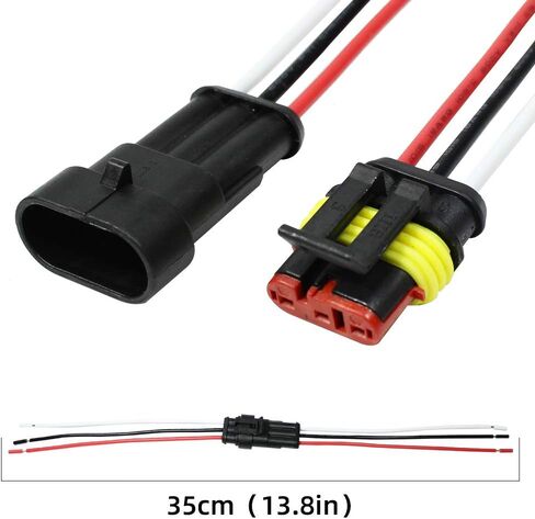 3 Pin Way Auto Waterproof Electrical Connector Pigtail With Wire 18 AWG Marine for Car Boat Ect.5 Pack in Saudi Arabia