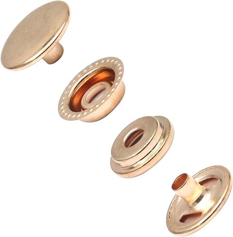 Bonsicoky 240 Pieces 15mm Stainless Steel Fastener Snap, Heavy Duty Snap Button Press Stud Cap for Boat Canvas Coats Bags Leathers DIY, Gold in Kuwait