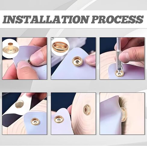 Bonsicoky 240 Pieces 15mm Stainless Steel Fastener Snap, Heavy Duty Snap Button Press Stud Cap for Boat Canvas Coats Bags Leathers DIY, Gold in Kuwait