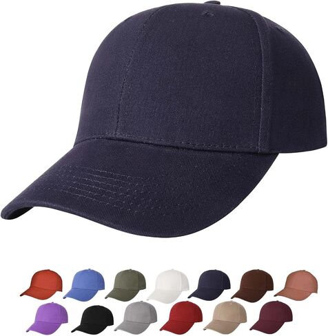 TSSGBL Classic Plain Baseball Cap, Small/M-L/XL-3XL Big Head Fit, Unisex Adjustable Cotton Structured Golf Dad Hat in Saudi Arabia