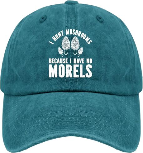 Baseball Caps I Hunt Mushrooms Because I Have No Morels Baseball Cap, Vintage Caps for Men Cyan Blue in Saudi Arabia