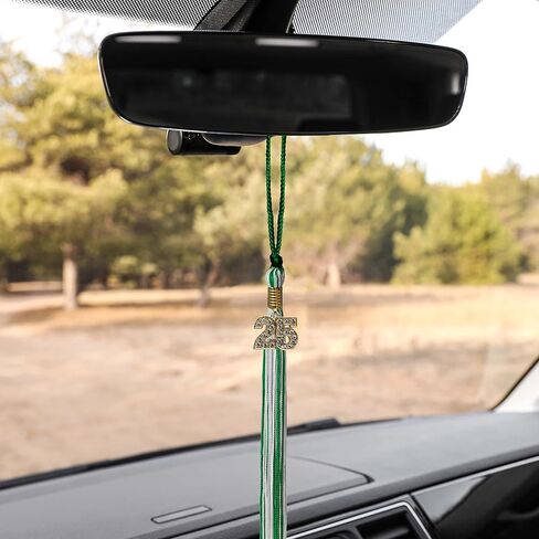 Endea Graduation Mixed Double Color Tassel with Gold Bling Charm (Green/White, 2025) in Kuwait