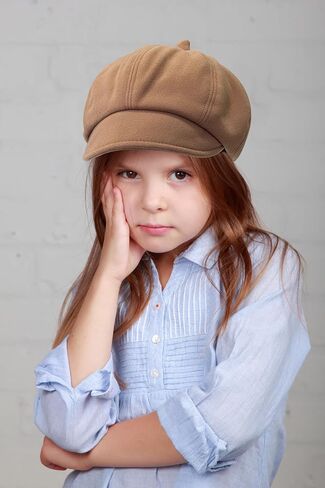 Jastore Kids Boys Girls Newsboy Caps Wool Flat Beret Cabbie Hat for Toddler in Kuwait