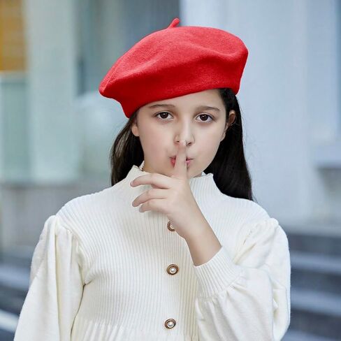 Kids Wool French Beret Hat, Classic Fashion Warm Solid Color Artist Beret Hat for Toddler Baby Girl in Saudi Arabia