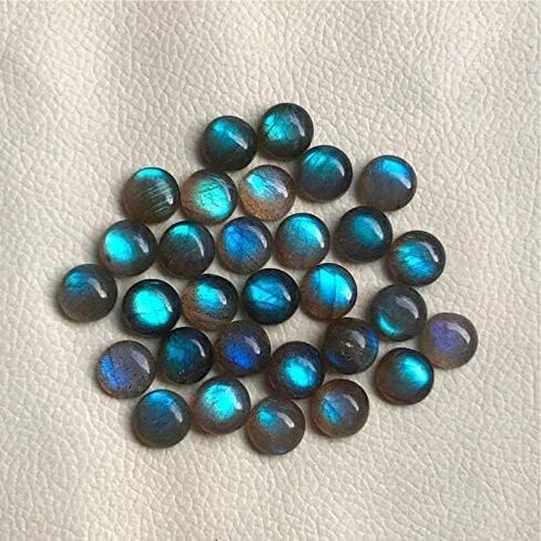 10mm Round Shape Labradorite Cabochon, Calibrated Size Natural Loose Gemstone Crystal, Green Blue Flashy in Saudi Arabia