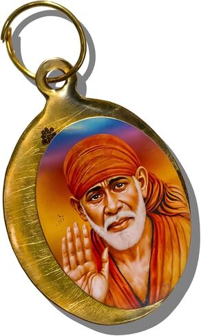 Round Lord Sai Baba Photo Golden Locket Pendant for Men and Women in Saudi Arabia
