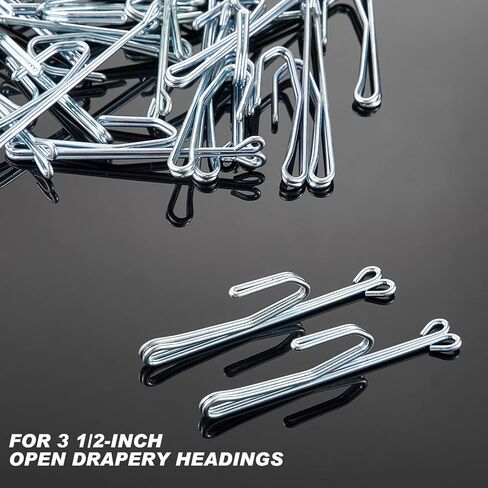 70 Pieces Slip on Drapery Hooks Metal Curtain Hooks Slip on Drapery Hook Pins for Window Curtain, Door Curtain and Shower Curtain (Silver) in Saudi Arabia