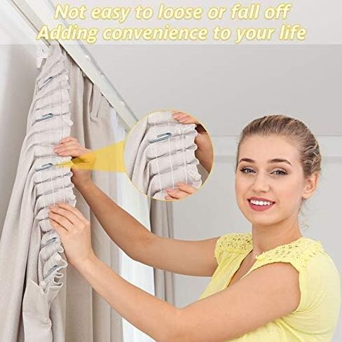 70 Pieces Slip on Drapery Hooks Metal Curtain Hooks Slip on Drapery Hook Pins for Window Curtain, Door Curtain and Shower Curtain (Silver) in Saudi Arabia