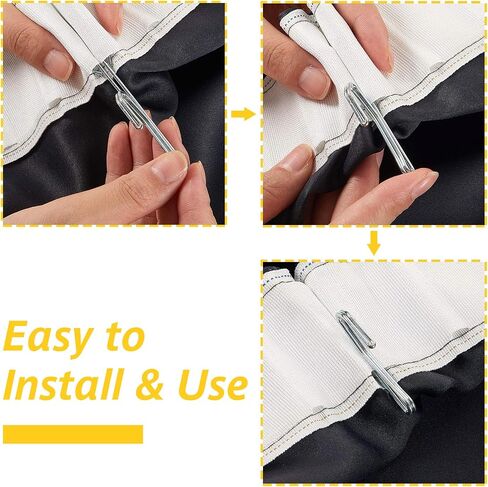 70 Pieces Slip on Drapery Hooks Metal Curtain Hooks Slip on Drapery Hook Pins for Window Curtain, Door Curtain and Shower Curtain (Silver) in Saudi Arabia