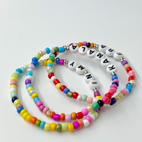3Pcs/Set Handmade 2024 Kamala Harris Seed Beads Bracelets Merch Kamala Harris Merchandise Bracelet President Vote Campaign for Harris Supporter in Kuwait