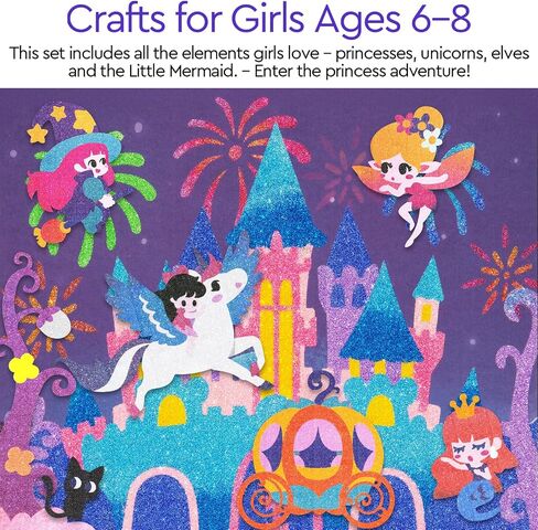 Sand Art Kits for Kids, Princess & Castle Painting Sand Kits for Girls, 14 Colored Sands kit - DIY Crafts Set for Girls and Boys Ages 4-8, Art Projects and Ideal Gifts for 8-12 in Saudi Arabia