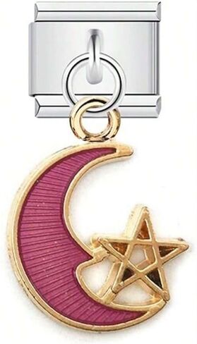 Italian Charms Bracelet Stainless Steel 9mm Link DIY Module Moon And Star Jewelry in Kuwait