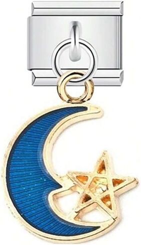Italian Charms Bracelet Stainless Steel 9mm Link DIY Module Moon And Star Jewelry in Kuwait