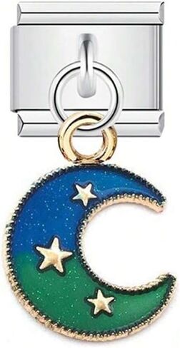 Italian Charms Bracelet Stainless Steel 9mm Link DIY Module Moon And Star Jewelry in Kuwait