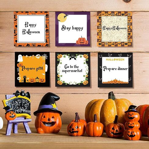 9 Pieces Halloween Sticky Note Self-Adhesive Halloween Note Pads with Spider Pumpkin Bat Eyeball Halloween Memo Notes for Halloween School Office Home Students Teachers Presents 50 Sheets Each in Saudi Arabia