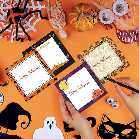 9 Pieces Halloween Sticky Note Self-Adhesive Halloween Note Pads with Spider Pumpkin Bat Eyeball Halloween Memo Notes for Halloween School Office Home Students Teachers Presents 50 Sheets Each in Saudi Arabia