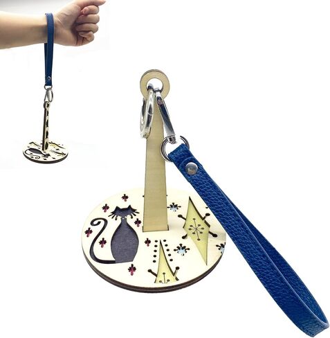 Portable Wrist Yarn Holder, Wood Wrist Yarn Ball Holder for Crocheting Knitting,Yarn Holder with Leather Wristband Yarn Minder Crochet Gift for Crafters in Saudi Arabia