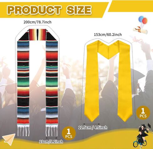 Class of 2024 Mexican Graduation Stole Set Mexican Graduation Sash and DIY Thermal Sublimation Grad Stole in Saudi Arabia