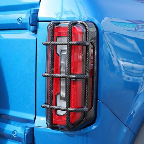 غطاء إضاءة خلفي من Jimen for Bronco، واقي الضوء الخلفي متوافق مع Ford Bronco 2021-2024 (ألياف الكربون) in Saudi Arabia