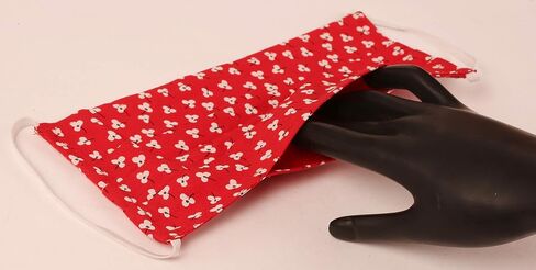 Touchstone Indian Heritage Fabric filter pocket nose bridge double layer cotton face mask reusable washable for men, women (Pack of 3). Red Mustrad White in Kuwait