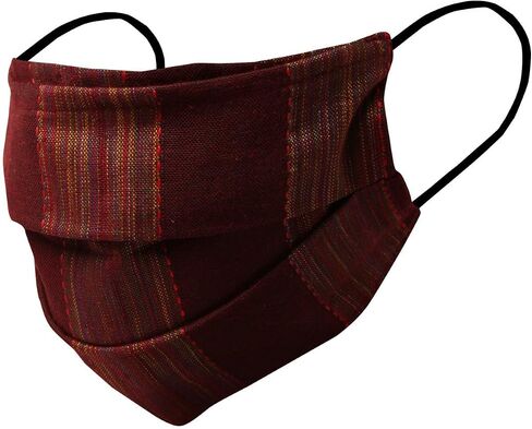 Touchstone Indian Heritage Fabric filter pocket nose bridge double layer cotton face mask reusable washable for men, women (Pack of 3). Red Mustrad White in Kuwait