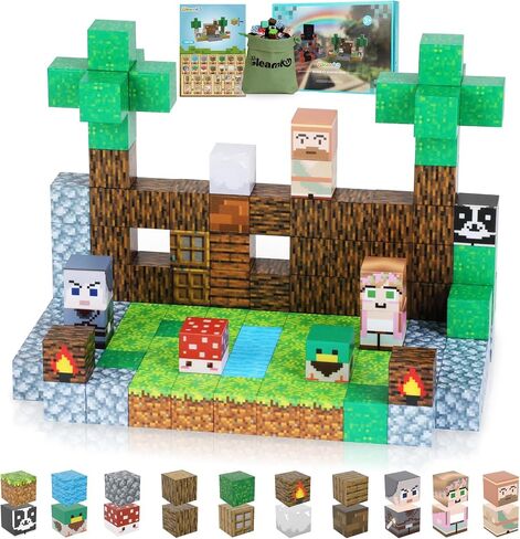123PCS Magnetic Blocks - Forest Castle Theme Magnetic Blocks Building Toys, Toddler Magnet Toys STEM Building Game Sensory Gift for Kids Ages 3 4 5 6 7 8 9+ Boys Girls Birthday Gifts in Saudi Arabia