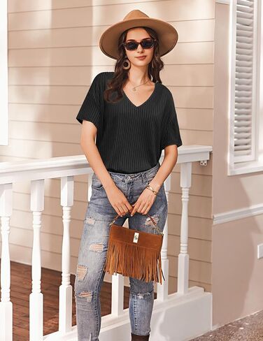 Ekouaer Lounge Sets for Women Short Sleeve Top and Long Pants Ribbed Knit Pajama Set 2 Piece PJ Sets Outfits in Saudi Arabia