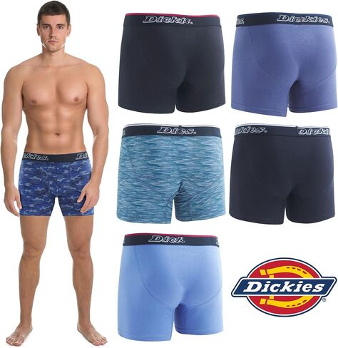 Dickies Mens Underwear 6 Pack Boxers for Men Breathable Cotton Boxer Briefs in Saudi Arabia