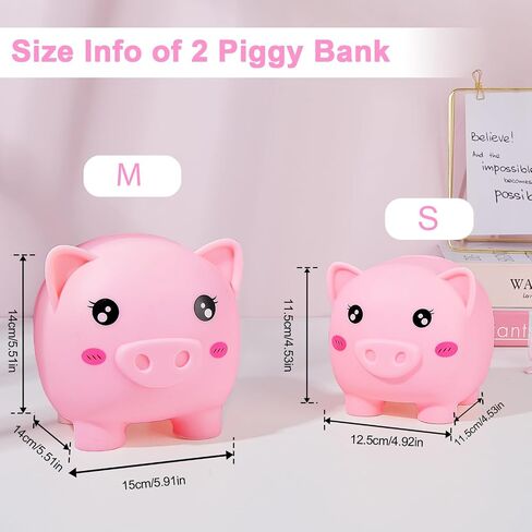 Piggy Bank for Kids Girls, Unbreakable Money Saving Bank with Flower Alphbet Sticker to DIY Piggy Money Bank in Saudi Arabia