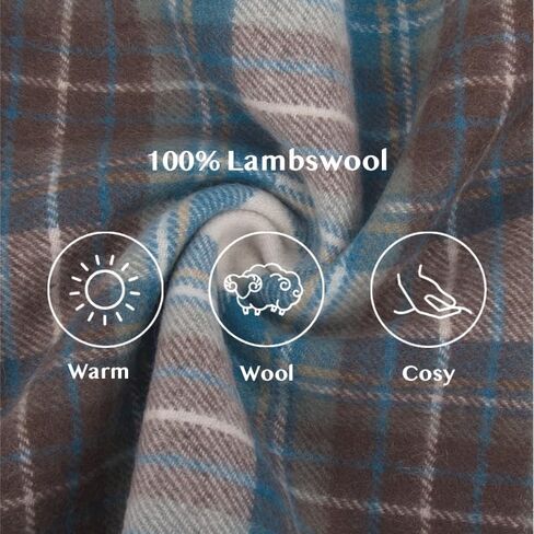 100% Lambswool Scarf - Plaid Tartan Check Soft Warm Scarf, Gift for Women and Men in Saudi Arabia