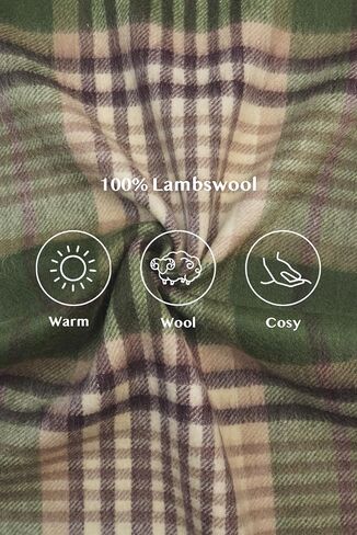 100% Lambswool Scarf - Plaid Tartan Check Soft Warm Scarf, Gift for Women and Men in Saudi Arabia