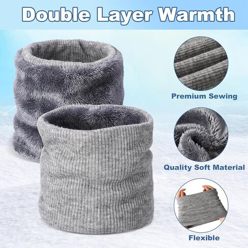 وشاح شتوي، وشاح بلوفر، طبقة مزدوجة، وشاح محبوك دافئ، مناسب لهدايا الرجال والنساء in Kuwait