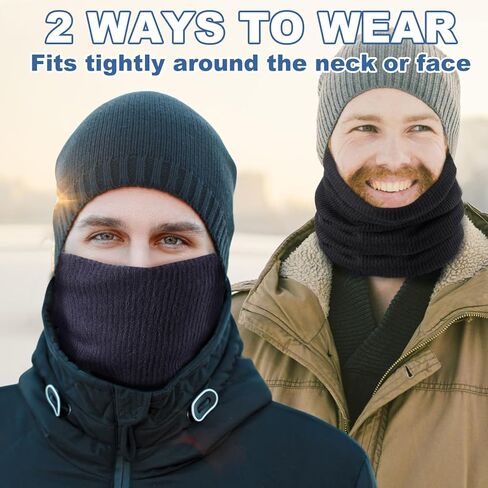 وشاح شتوي، وشاح بلوفر، طبقة مزدوجة، وشاح محبوك دافئ، مناسب لهدايا الرجال والنساء in Kuwait